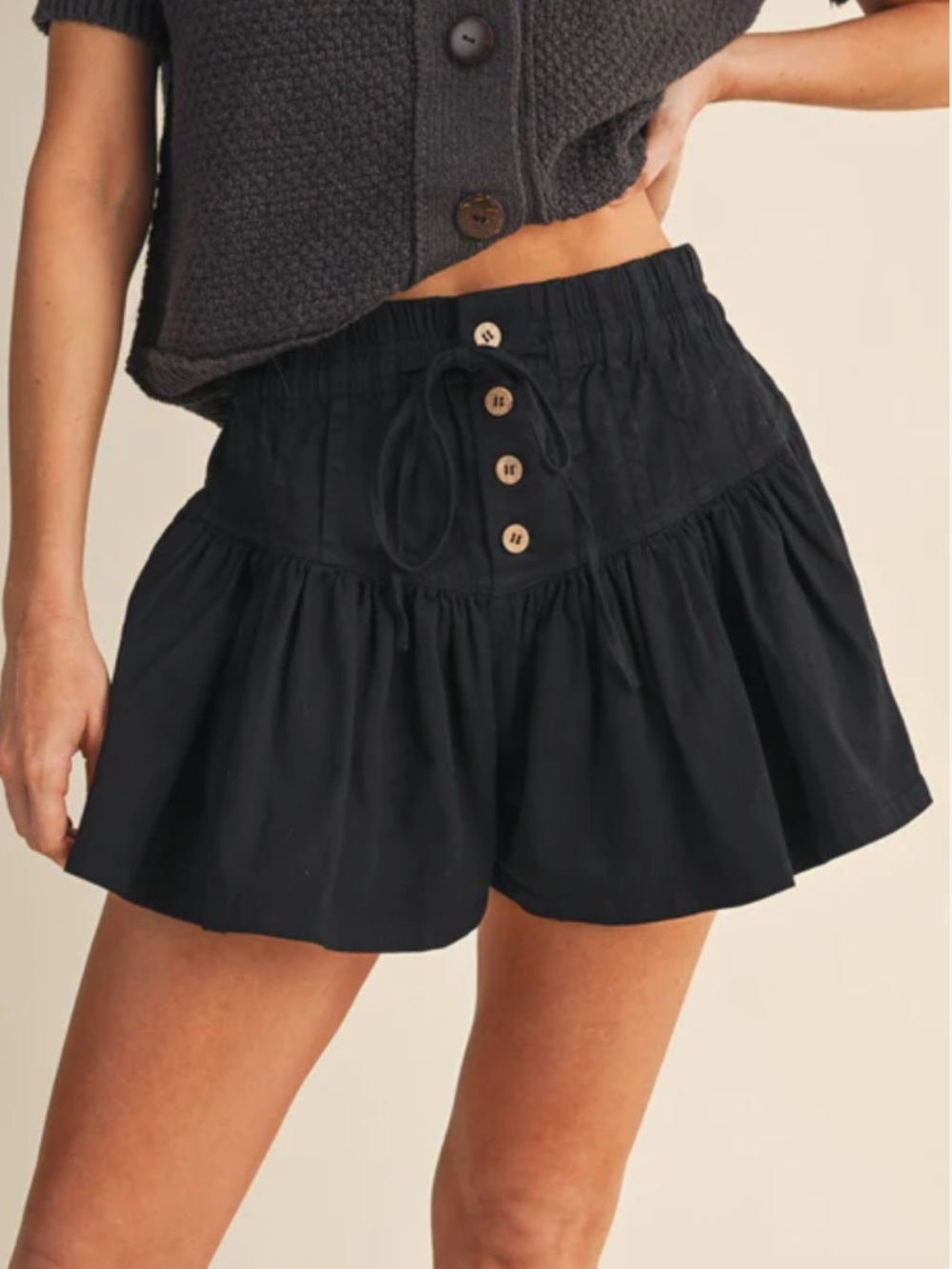Free People We The Free Roselle High Rise Black Denim Mini Skirt New!
